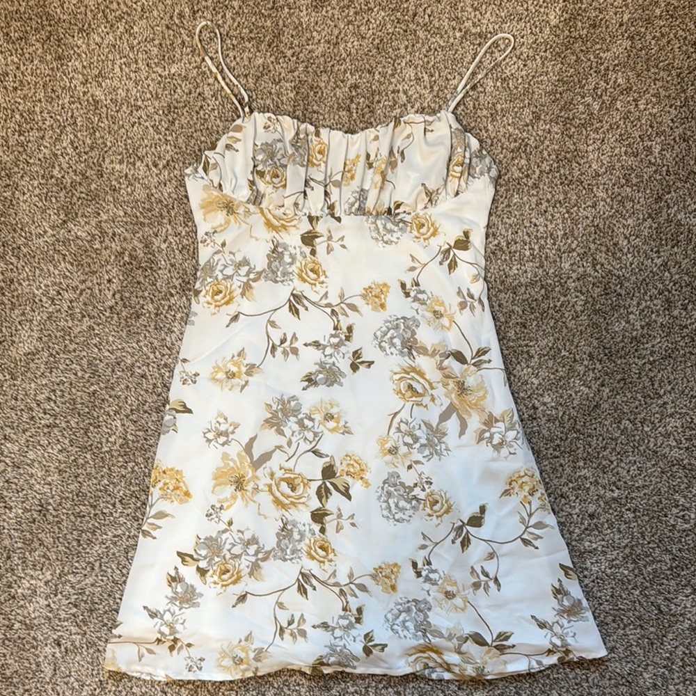 Urban Outfitters White Dress with Gold Accents